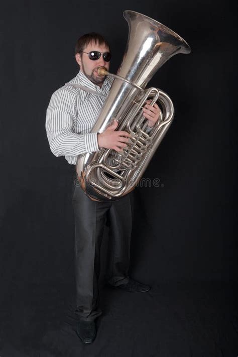 Man Playing A Tuba Stock Photo Image Of Black Musical 21103778