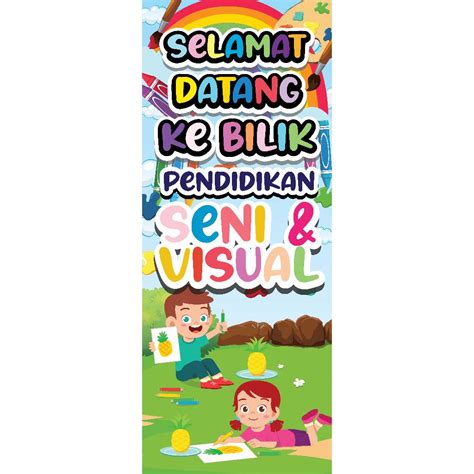 Bunting Selamat Datang Ke Bilik Pendidikan Seni Set Keceriaan Sekolah