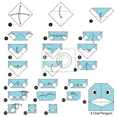 Instrukcje Krok Po Kroku Jak Zrobi Origami Dinozaur Fototapeta