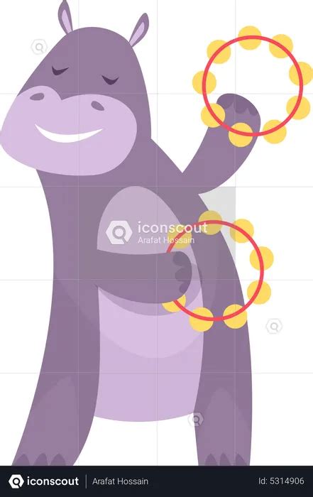 Best Hippo Playing Musical Instrument Illustration Download In Png