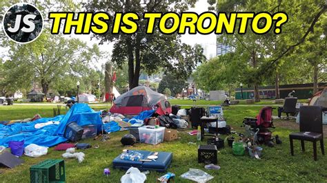 Torontos Largest Homeless Encampment Downtown Walk Youtube