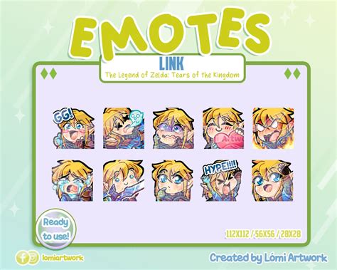 The Legend Of Zelda LINK EMOTES Tears Of The Kingdom Twitch Discord