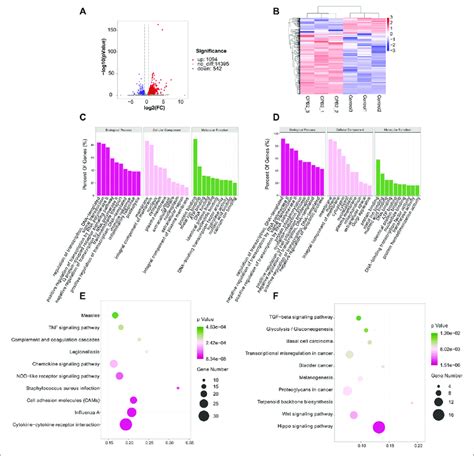 Go And Kegg Analyses Of Degs A Volcano Plot Showing The