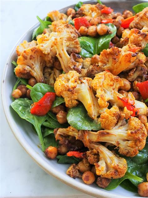 Moroccan Roasted Cauliflower And Chickpea Salad Healthy Home Cafe