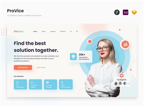 Consulting Agency Website Hero Section Template