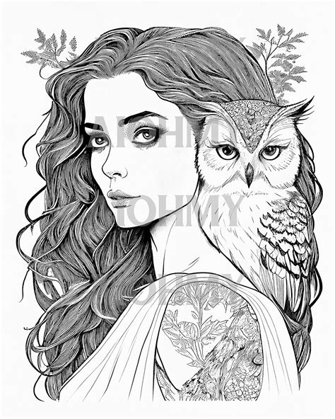 Paige Premium Coloring Page Printable Adult Coloring Page Etsy