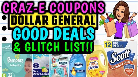 🤑freebies🤑good Deals And Glitch List🤑dollar General Couponing This Week 3