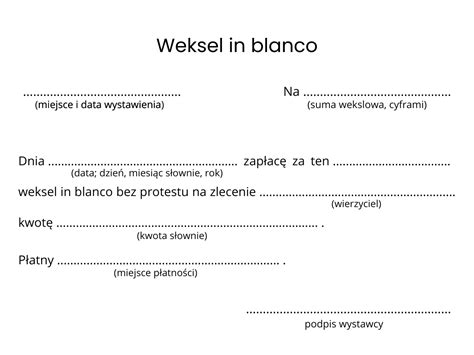 Czym jest weksel in blanco i do czego służy Habza pl