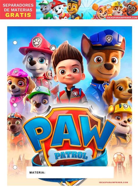 Separadores De Materias Para Carpetas De PAW PATROL Forma Parte De Un