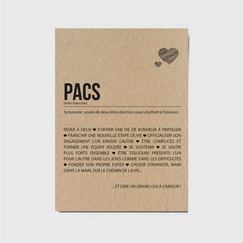 Carte Pacs Cadeau De Pacs Carte De F Licitations Pacs Etsy