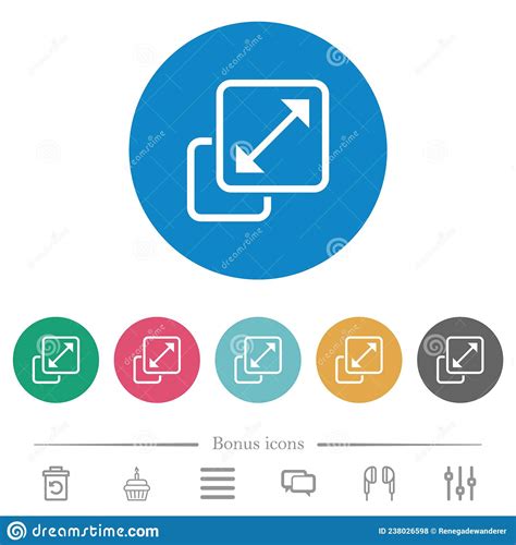 Redimensionar Los Iconos Redondos Planos De Contorno De Elemento