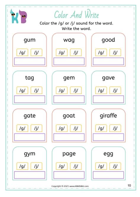 Hard And Soft G Free Phonics Printable Worksheets KikkiBikki