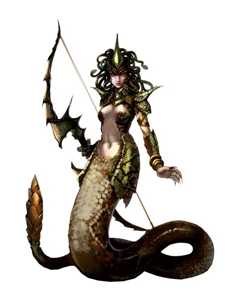 Medusa Half Fiend Archer Pathfinder PFRPG DND D D D20 Fantasy