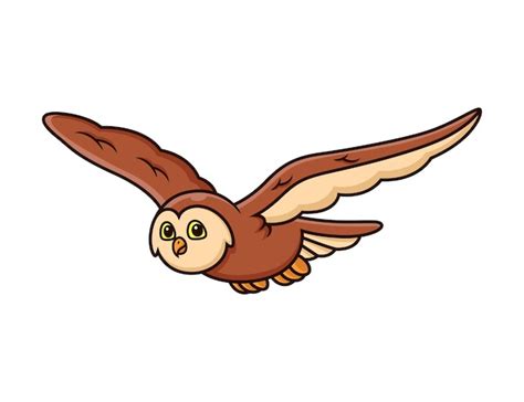 Cute Flying Owl Illustration