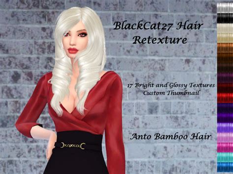 The Sims Resource Blackcat27 Anto Linda Hair Retexture