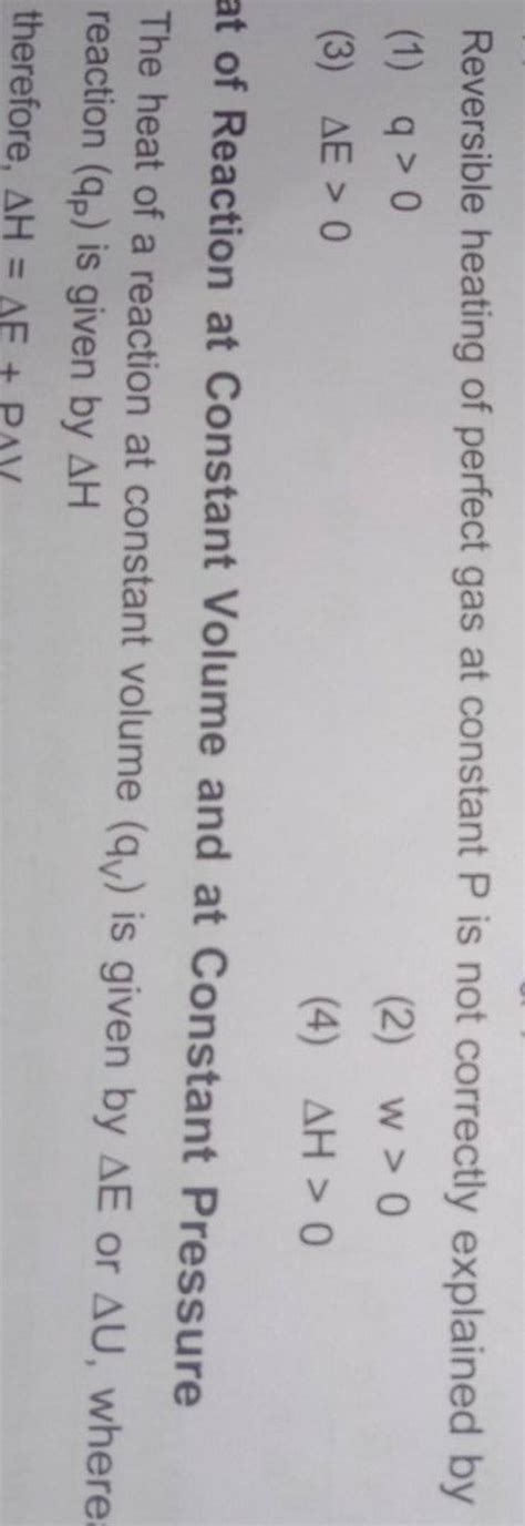 Reversible Heating Of Perfect Gas At Constant P Is Not Correctly Explaine