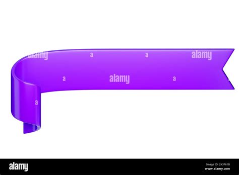 D Label Ribbon Glossy Purple Violet Blank Plastic Banner For