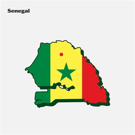 Senegal Natie Vlag Kaart Infographic Premium Vector