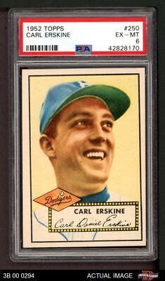 Topps Carl Erskine Dodgers Psa Ex Mt B Ebay