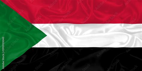 Sudan Flag Waving National Flag Of Sudan With Waves And Wind Official