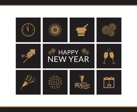 Happy New Year Vector Icons Vector Art & Graphics | freevector.com