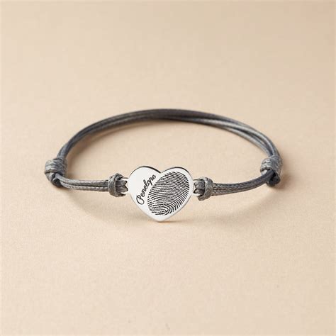 Actual Fingerprint Bracelet Thumbprint Jewelry Fingerprint Etsy