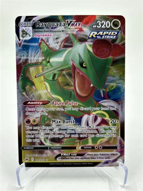 POKÉMON TCG RAYQUAZA VMAX Crown Zenith 101 159 Holo Ultra Rare 3 50