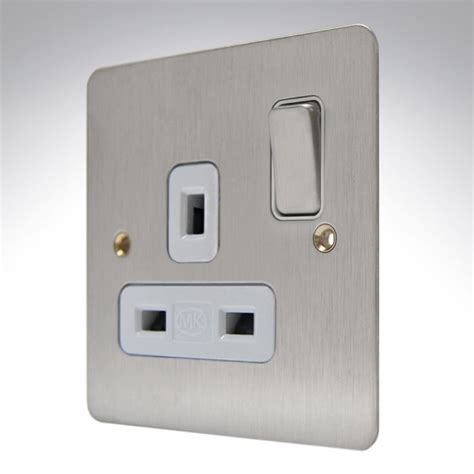 Mk Edge Brushed Steel Single Socket K14357 Bss W Socket World