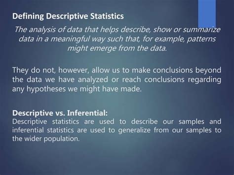 Introduction To Descriptive Statistics PPT