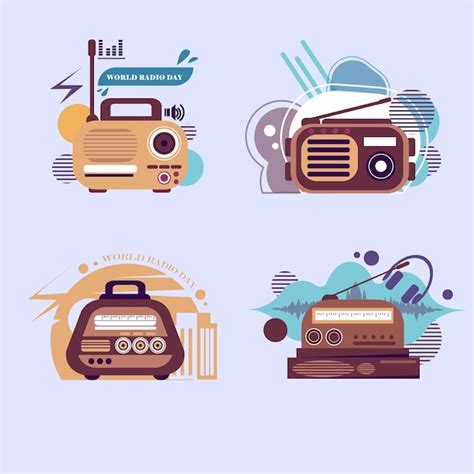 Premium Vector World Radio Day Cute Flat Vector Illustration