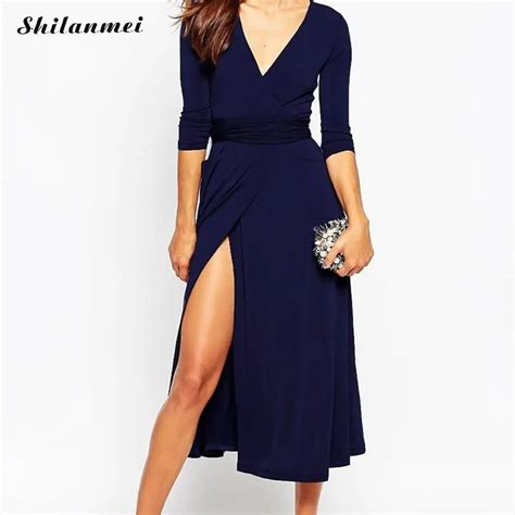 Front Slit New Hot Women Beach Dress Sexy V Neck Beach Wear Dress