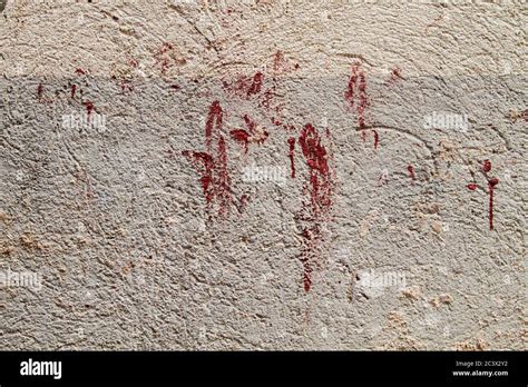 Red blood stains on a wall Stock Photo - Alamy