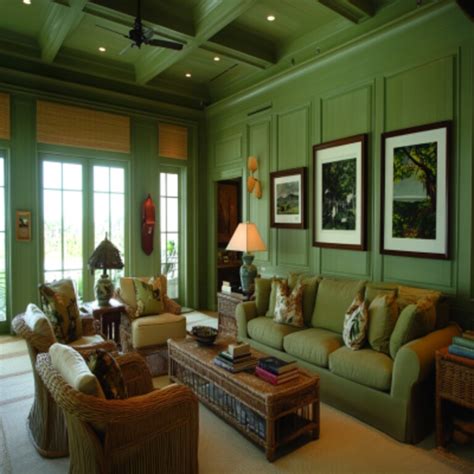 modern light green living room wall paint design  tan sofas