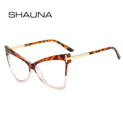 Shauna Anti Blue Light Women Cat Eye Eyeglasses Frame Brand Designer Oversized Optical Glasses