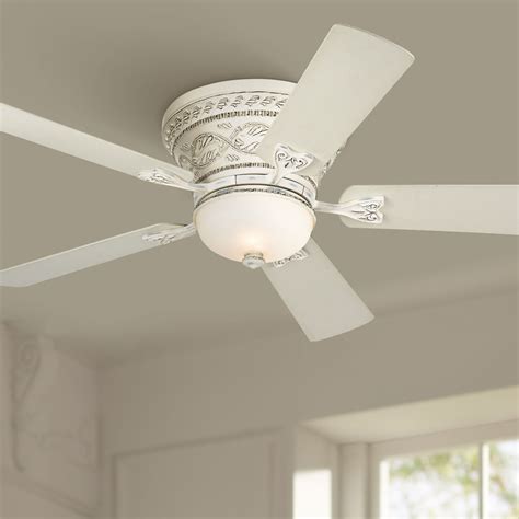 White Hugger Ceiling Fan With Light And Remote | Shelly Lighting