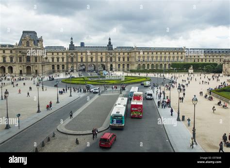Place Du Carrousel Seen From The Louvre Museum In Paris France Stock