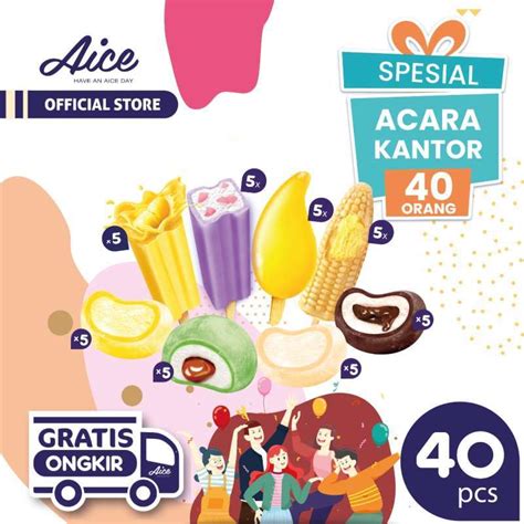 Jual Aice Ice Cream Paket Special Acara Kantor Es Krim Eskrim 40 Pcs Di