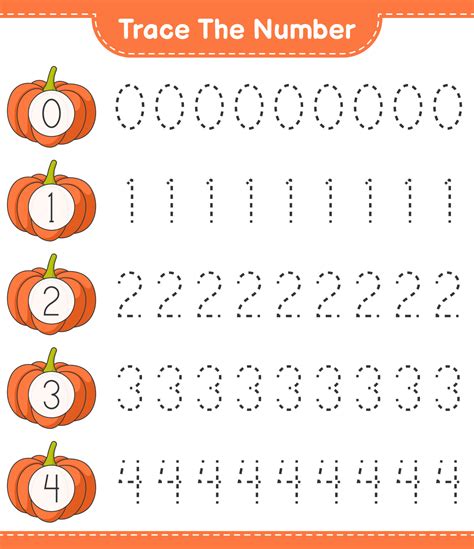 Trace The Number Tracing Number With Pumpkin Educational Children