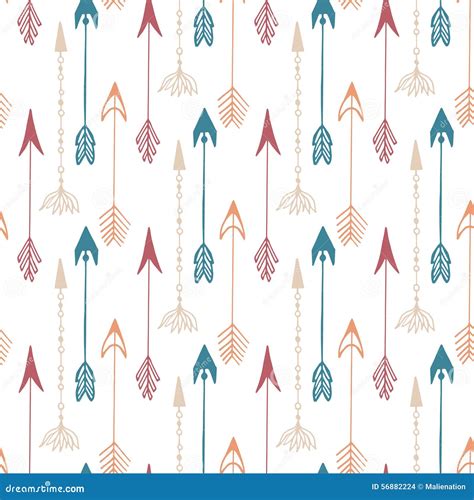 Seamless Pattern Of Vintage Arrow Hand Drawn Arrows Texture For