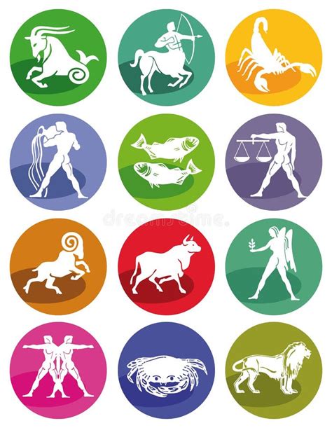 Set Of Astrological Zodiac Symbols Horoscope Sig Stock Vector