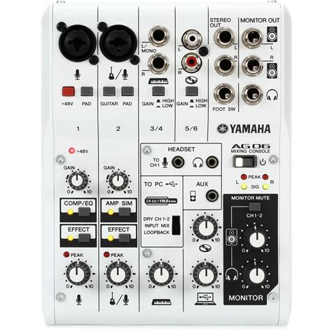 Yamaha Ag06 6 Channel Mixer And Usb Audio Interface Djeshop