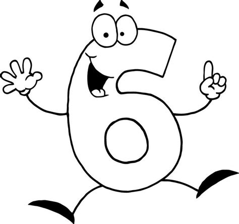 Number 6 Coloring Page Printable Pages Preschool Coloring Pages