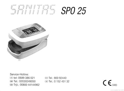 Sanitas Spo Pulse Oximeter User Manual