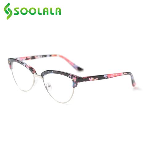 Soolala Retro Semi Rimless Cat Eye Anti Blue Light 