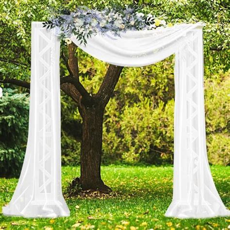 Voilage Blanc Mariage Arche Tenture X Cm Tissu Drap En Tulle