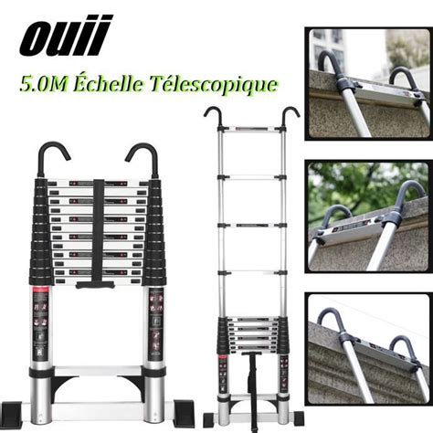 OUII 5 0M Échelle Télescopique Escabeau Telescopique en Aluminium avec