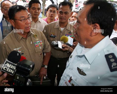 Philippine Marines Brigadier General Francisco Gudani Left And Marine