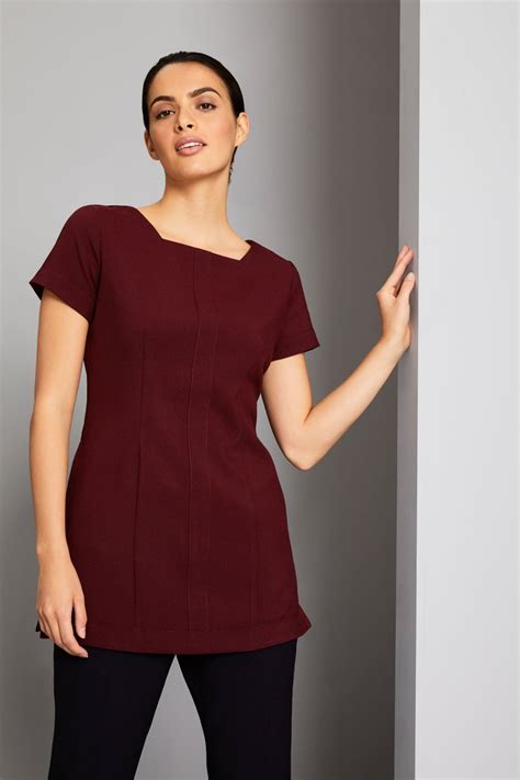 Sj Womens Square Neckline Tunic Mulberry Sj