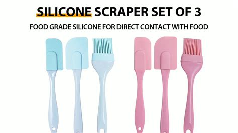 Pink 3 Pcs Silicone Of Spatula 3 Piece Sky Blue Silicone Spatula Set