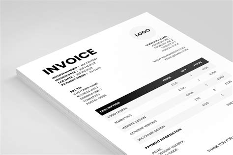 Modern Invoice Template Design Professional Invoice Template Etsy